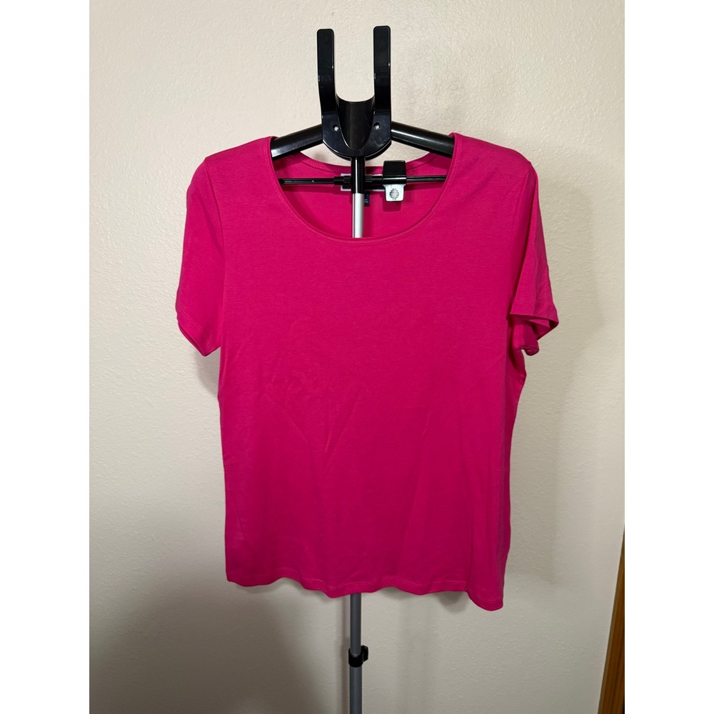 Karen Scott Womens Scoop Neck Short Sleeve T-Shirt Bundle Pack of 4 Pink Black L